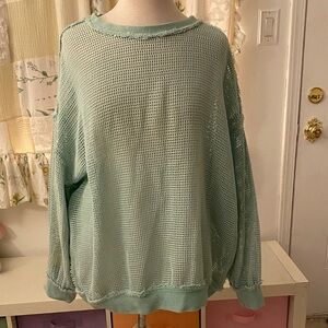 POL Mint Green Mesh Sweatshirt